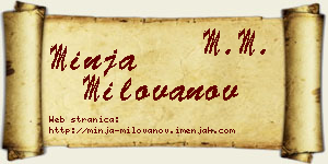 Minja Milovanov vizit kartica